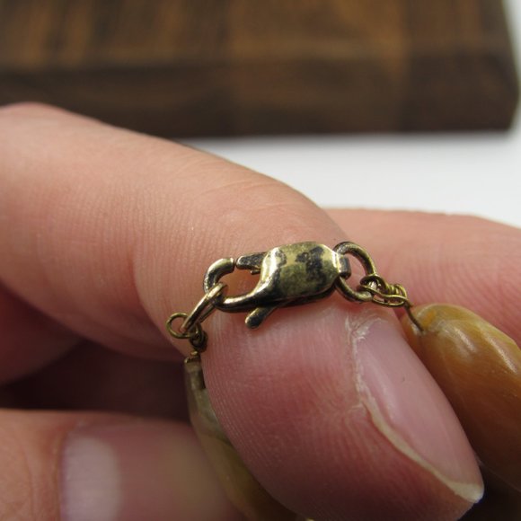 16" Sterling Silver Faux Stone Necklace Vintage - Picture 3 of 5